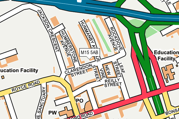 M15 5AB map - OS OpenMap – Local (Ordnance Survey)