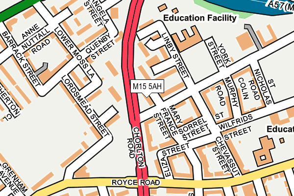 M15 5AH map - OS OpenMap – Local (Ordnance Survey)