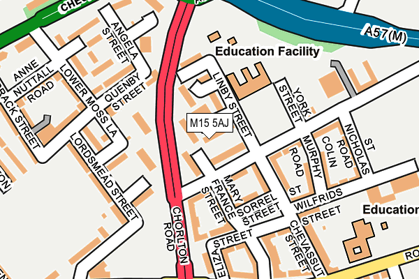 M15 5AJ map - OS OpenMap – Local (Ordnance Survey)