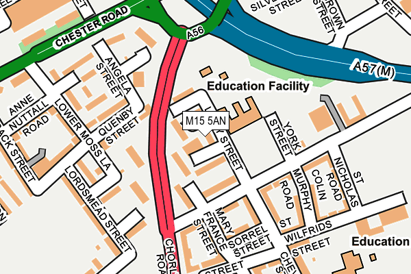 M15 5AN map - OS OpenMap – Local (Ordnance Survey)