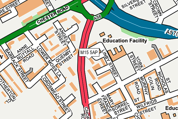 M15 5AP map - OS OpenMap – Local (Ordnance Survey)