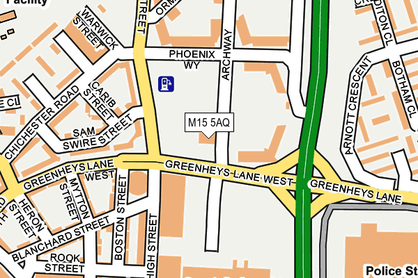 M15 5AQ map - OS OpenMap – Local (Ordnance Survey)