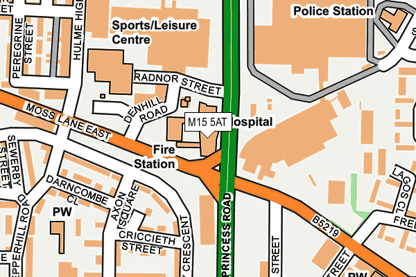 M15 5AT map - OS OpenMap – Local (Ordnance Survey)