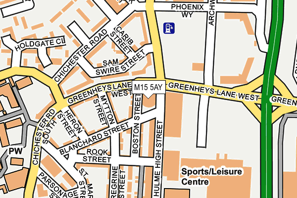 M15 5AY map - OS OpenMap – Local (Ordnance Survey)