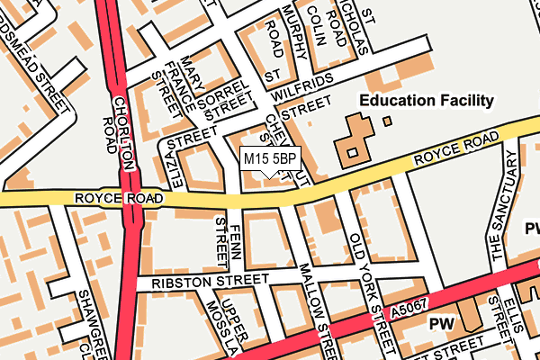 M15 5BP map - OS OpenMap – Local (Ordnance Survey)