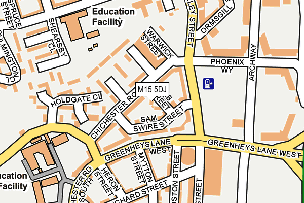 M15 5DJ map - OS OpenMap – Local (Ordnance Survey)