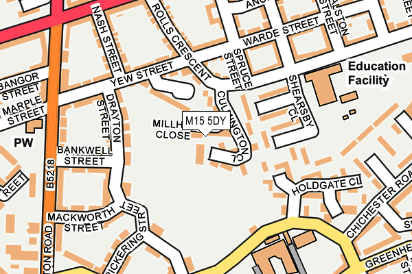 M15 5DY map - OS OpenMap – Local (Ordnance Survey)
