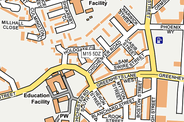 M15 5DZ map - OS OpenMap – Local (Ordnance Survey)