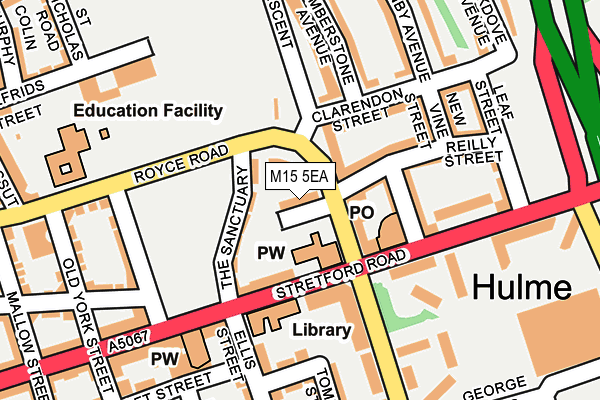 M15 5EA map - OS OpenMap – Local (Ordnance Survey)