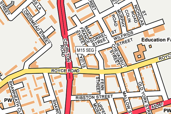 M15 5EG map - OS OpenMap – Local (Ordnance Survey)