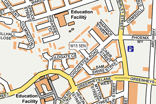 M15 5EN map - OS OpenMap – Local (Ordnance Survey)