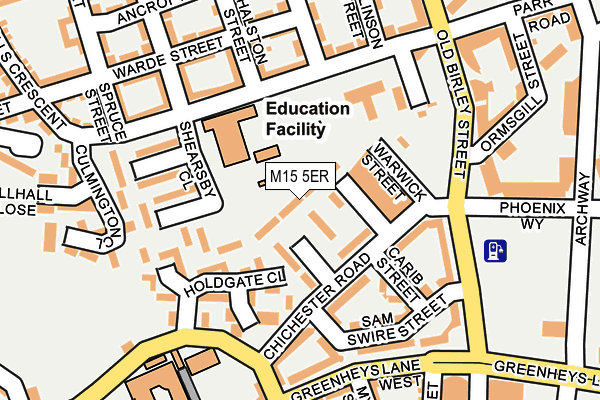 M15 5ER map - OS OpenMap – Local (Ordnance Survey)