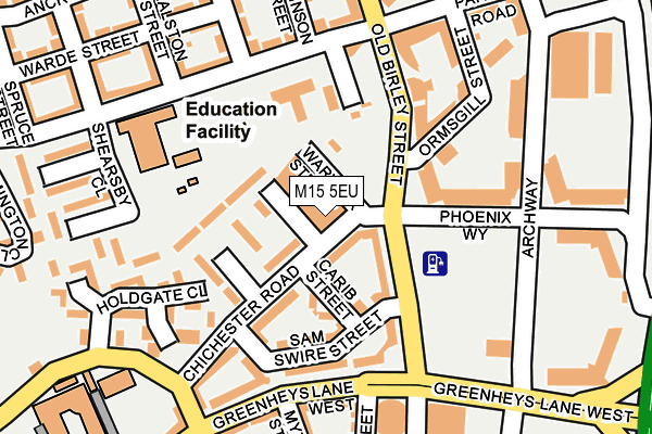 M15 5EU map - OS OpenMap – Local (Ordnance Survey)