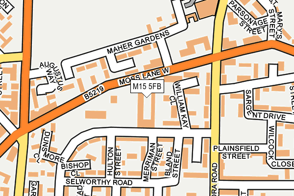 M15 5FB map - OS OpenMap – Local (Ordnance Survey)