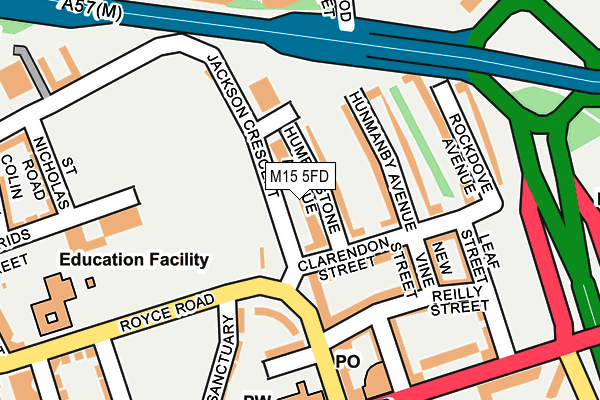 M15 5FD map - OS OpenMap – Local (Ordnance Survey)