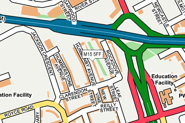 M15 5FF map - OS OpenMap – Local (Ordnance Survey)