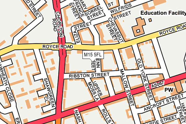 M15 5FL map - OS OpenMap – Local (Ordnance Survey)