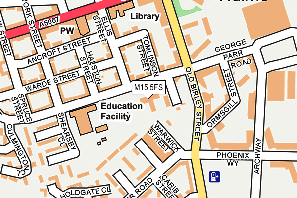 M15 5FS map - OS OpenMap – Local (Ordnance Survey)