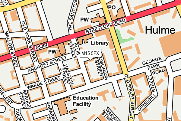 M15 5FX map - OS OpenMap – Local (Ordnance Survey)