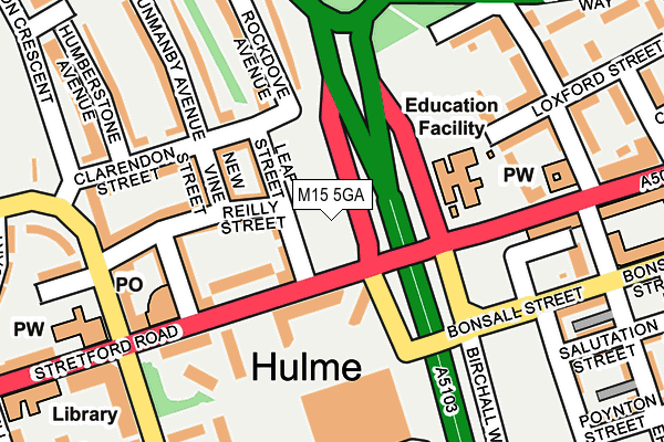 M15 5GA map - OS OpenMap – Local (Ordnance Survey)