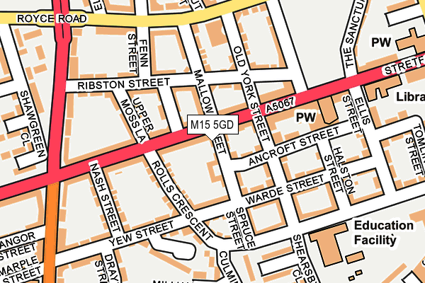 M15 5GD map - OS OpenMap – Local (Ordnance Survey)