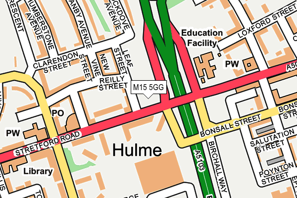 M15 5GG map - OS OpenMap – Local (Ordnance Survey)