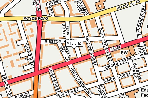 M15 5HZ map - OS OpenMap – Local (Ordnance Survey)