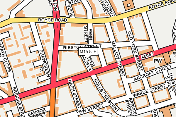 M15 5JF map - OS OpenMap – Local (Ordnance Survey)