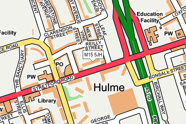 M15 5JH map - OS OpenMap – Local (Ordnance Survey)