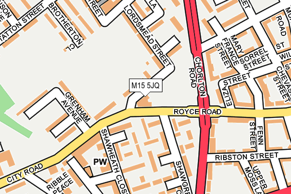 M15 5JQ map - OS OpenMap – Local (Ordnance Survey)