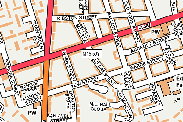 M15 5JY map - OS OpenMap – Local (Ordnance Survey)