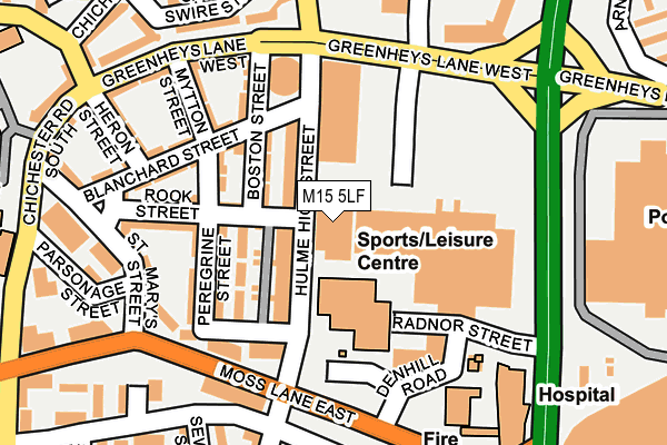 M15 5LF map - OS OpenMap – Local (Ordnance Survey)