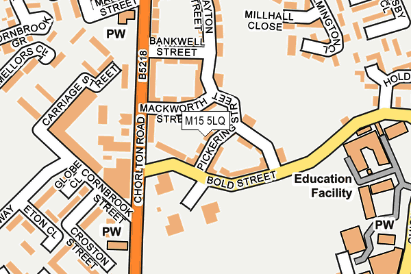 M15 5LQ map - OS OpenMap – Local (Ordnance Survey)