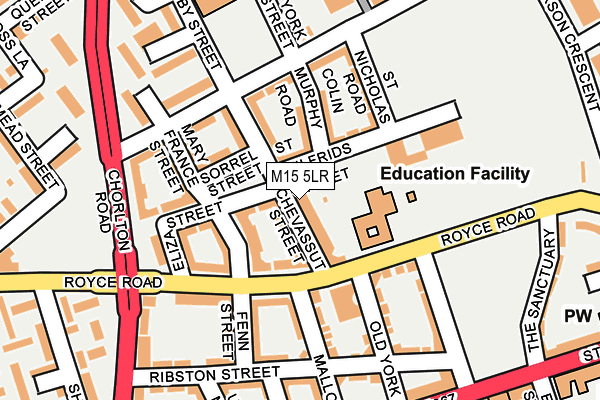 M15 5LR map - OS OpenMap – Local (Ordnance Survey)