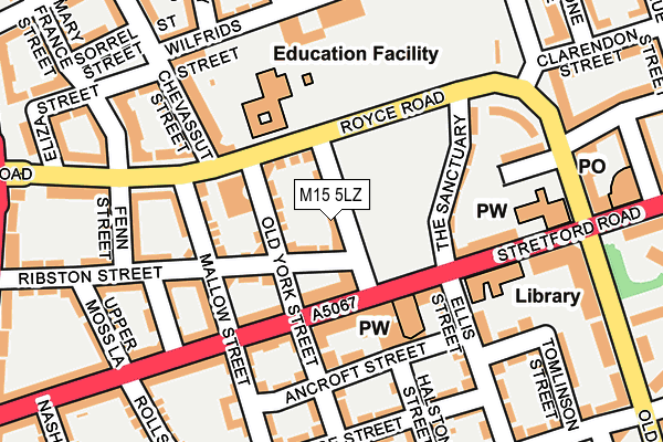 M15 5LZ map - OS OpenMap – Local (Ordnance Survey)