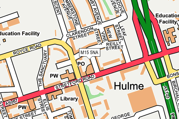 M15 5NA map - OS OpenMap – Local (Ordnance Survey)