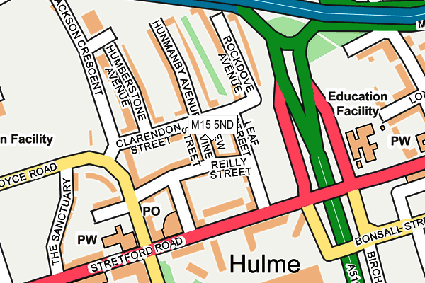 M15 5ND map - OS OpenMap – Local (Ordnance Survey)