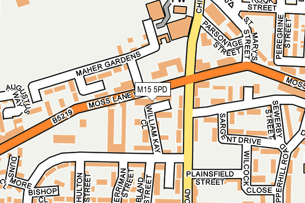 M15 5PD map - OS OpenMap – Local (Ordnance Survey)