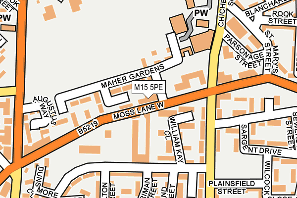 M15 5PE map - OS OpenMap – Local (Ordnance Survey)