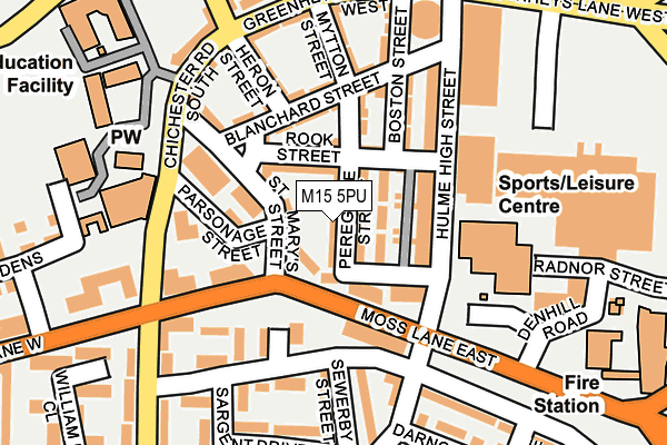 M15 5PU map - OS OpenMap – Local (Ordnance Survey)