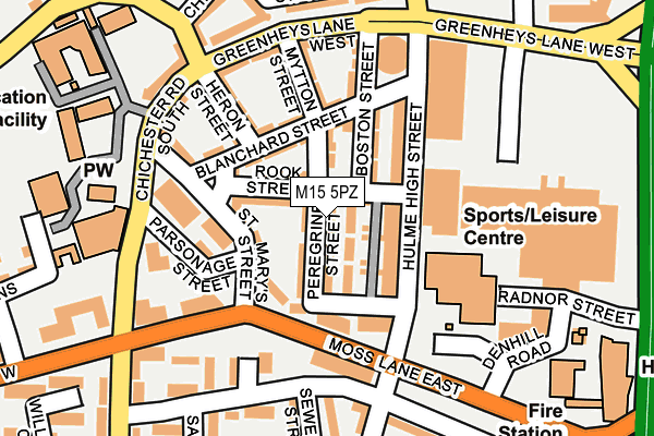 M15 5PZ map - OS OpenMap – Local (Ordnance Survey)