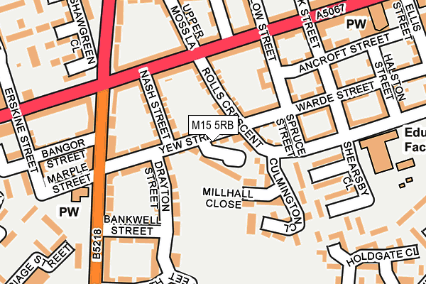 M15 5RB map - OS OpenMap – Local (Ordnance Survey)