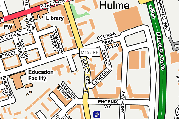 M15 5RF map - OS OpenMap – Local (Ordnance Survey)