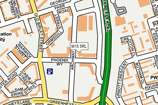 M15 5RL map - OS OpenMap – Local (Ordnance Survey)