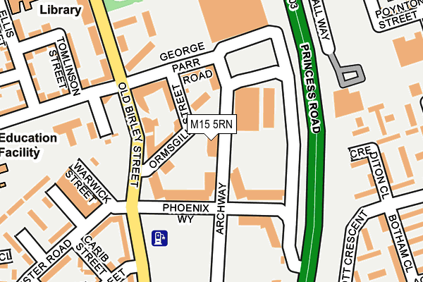 M15 5RN map - OS OpenMap – Local (Ordnance Survey)