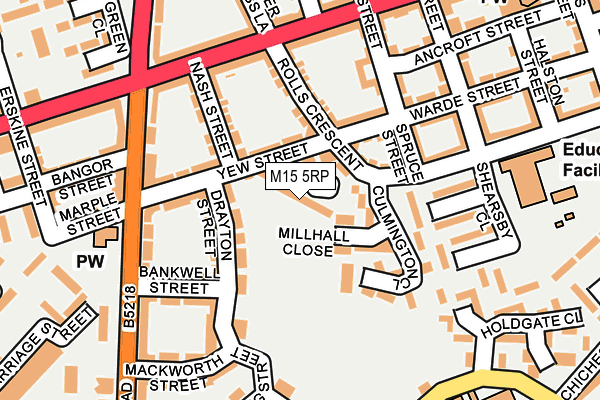 M15 5RP map - OS OpenMap – Local (Ordnance Survey)