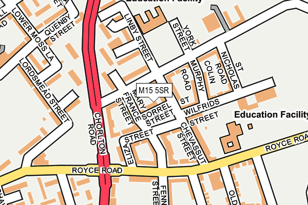 M15 5SR map - OS OpenMap – Local (Ordnance Survey)