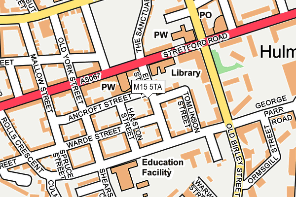 M15 5TA map - OS OpenMap – Local (Ordnance Survey)