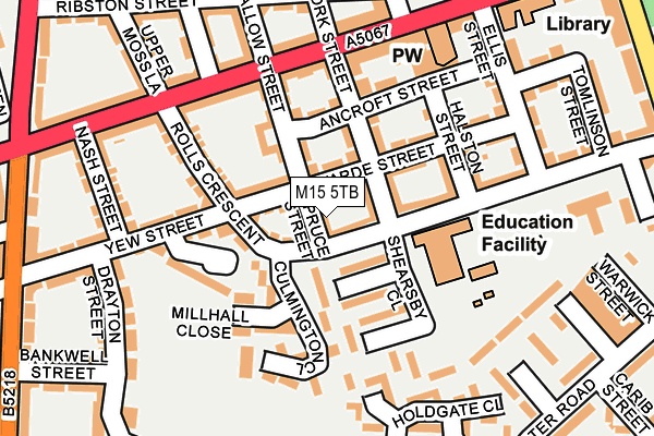 M15 5TB map - OS OpenMap – Local (Ordnance Survey)