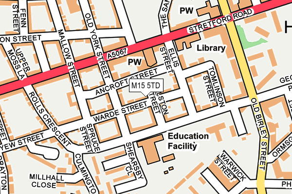 M15 5TD map - OS OpenMap – Local (Ordnance Survey)